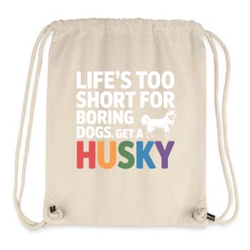 Chemise Husky drôle pour chien - Sac à cordon recyclé Stanley/Stella - blanc naturel - Devant