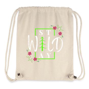 Stay Wild - Rustikaler Winterwald - Stanley/Stella recycelter Gym Bag - Naturweiß - Vorne