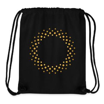 Ring-shaped, golden dot pattern - Stanley/Stella Recycled Gym Bag - black - Front
