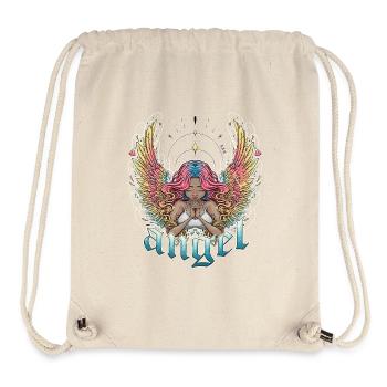 Ange céleste aux ailes multicolores - Sac à cordon recyclé Stanley/Stella - blanc naturel - Devant