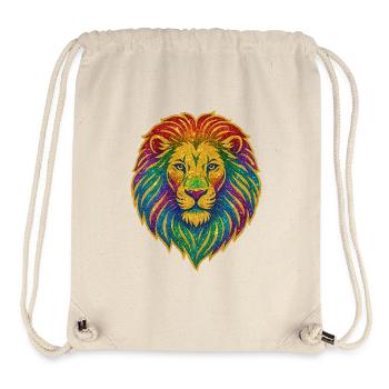 Regenbogenlöwe Glitzer-Motiv - Stanley/Stella recycelter Gym Bag - Naturweiß - Vorne