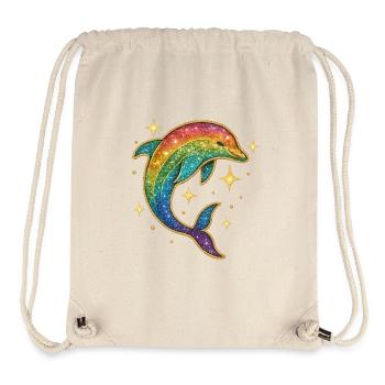 Regenbogen Delfin Sternenglitzer - Stanley/Stella recycelter Gym Bag - Naturweiß - Vorne