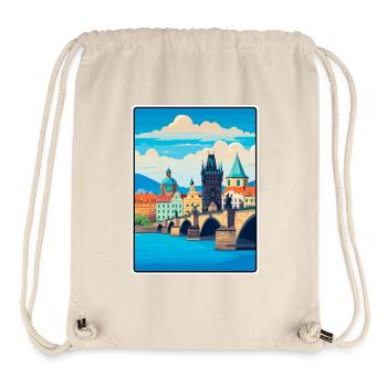 Charles Bridge Czech Republic City Bridge Scene - Stanley/Stella Recycled Gym Bag - natural - Front