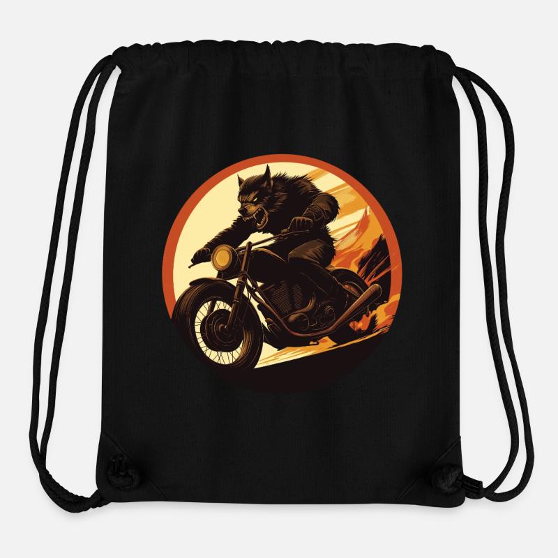 Werwolf Motorrad Flammenkreis - Stanley/Stella recycelter Gym Bag - Schwarz