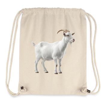 White Mountain Goat Portrait - Stanley/Stella Recycled Gym Bag - natural - Front