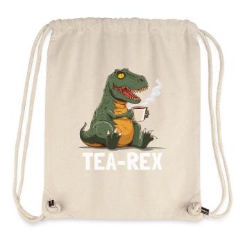 Funny T-Rex Dino Drinking Tea - Stanley/Stella Recycled Gym Bag - natural - Front