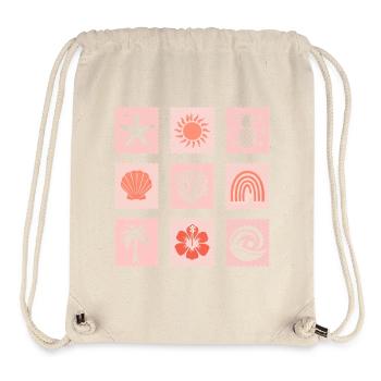 Natur Briefmarken Collage - Stanley/Stella recycelter Gym Bag - Naturweiß - Vorne