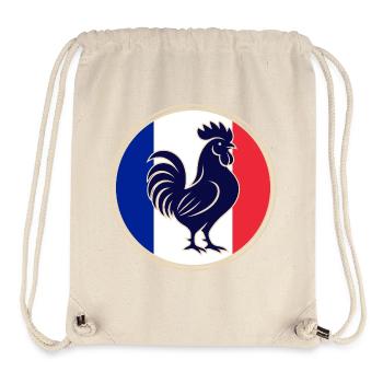 Tricolor Rooster Silhouette in Circular Frame - Stanley/Stella Recycled Gym Bag - natural - Front