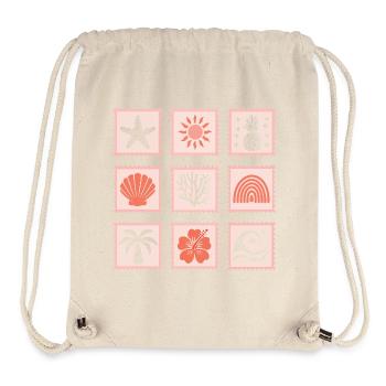 Natur Briefmarken Collage - Stanley/Stella recycelter Gym Bag - Naturweiß - Vorne
