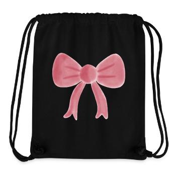 Pastel Pink Watercolor Bow - Stanley/Stella Recycled Gym Bag - black - Front