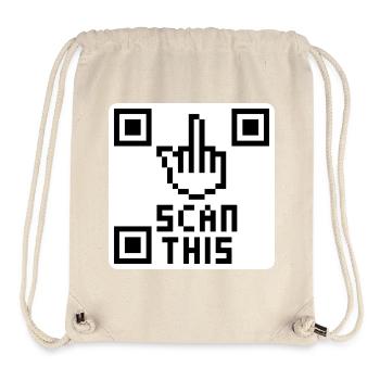 QRcode middle finger - Stanley/Stella Recycled Gym Bag - natural - Front