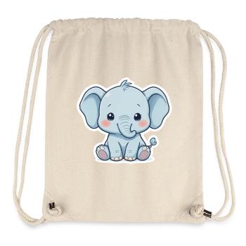Autocollant éléphant bébé bleu - Sac à cordon recyclé Stanley/Stella - blanc naturel - Devant