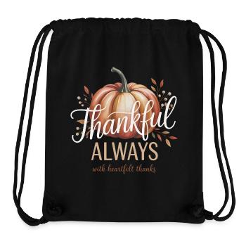 Autumn Pumpkin Grateful Always Design - Stanley/Stella Recycled Gym Bag - black - Front