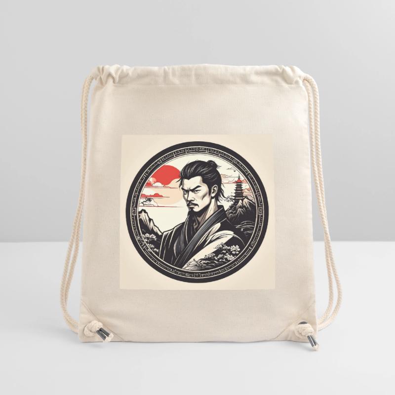 Samurai in circle frame sunset Stanley/Stella Recycled Gym Bag