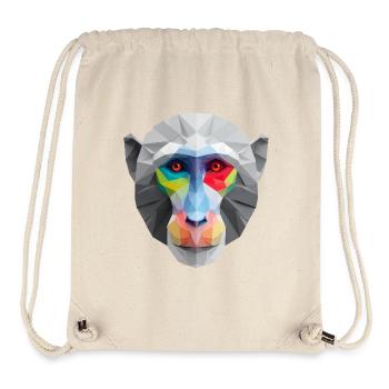 Farbiges Low-Poly Affengesicht Logo Art Design - Stanley/Stella recycelter Gym Bag - Naturweiß - Vorne