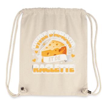 Live On Love And Raclette Lustiges Geschenk - Stanley/Stella recycelter Gym Bag - Naturweiß - Vorne