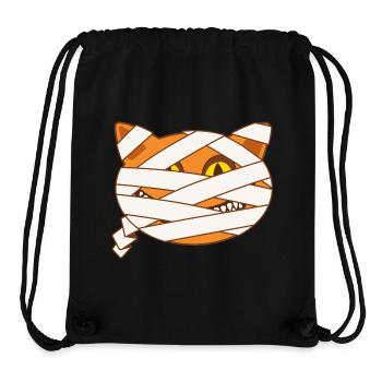 Cat Mummy Halloween Drawing Funny and Scary Comics - Stanley/Stella Recycled Gym Bag - black - Front
