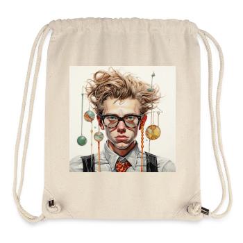 Kinetic portrait with hanging spheres tangled hair - Stanley/Stella Recycled Gym Bag - natural - Front