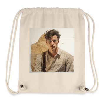 Beige portrait with leather straps - Stanley/Stella Recycled Gym Bag - natural - Front