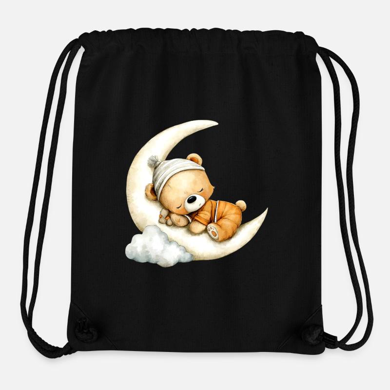 sleeping teddy bear - Stanley/Stella Recycled Gym Bag - black