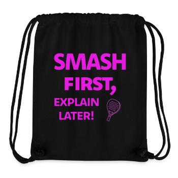 Smash First, Explain Later Padelspruch - Stanley/Stella recycelter Gym Bag - Schwarz - Vorne