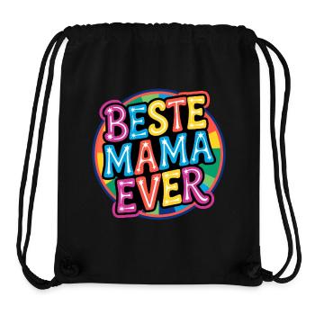 Beste Mama Ever - Bunte Retro Schrift - Stanley/Stella recycelter Gym Bag - Schwarz - Vorne