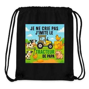 Papas Traktor und bunte Tiere - Stanley/Stella recycelter Gym Bag - Schwarz - Vorne