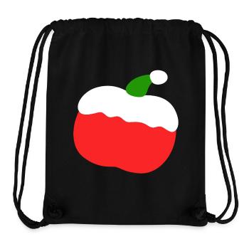 Pomme – Noël - Sac à cordon recyclé Stanley/Stella - noir - Devant