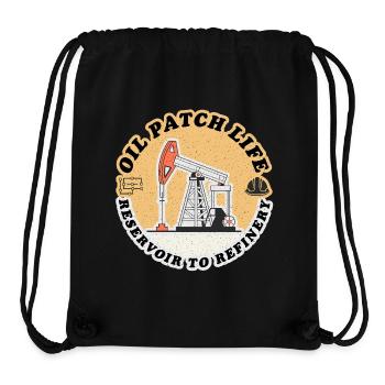Oil Patch Life, Funny Oil and Gas T-Shirt - Stanley/Stella Recycled Gym Bag - black - Front