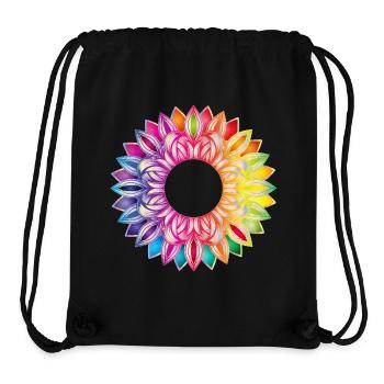Bunter Blütenrahmen – florales Mandala Design - Stanley/Stella recycelter Gym Bag - Schwarz - Vorne