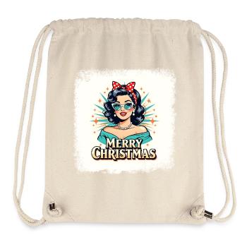Retro Weihnachten Pin-Up T-Shirt - Stanley/Stella recycelter Gym Bag - Naturweiß - Vorne