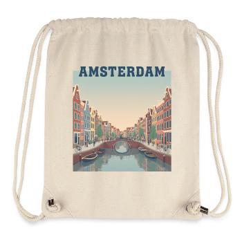Amsterdamer Kanäle bei Sonnenuntergang - Stanley/Stella recycelter Gym Bag - Naturweiß - Vorne