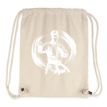 Dynamic Fighting Pose Perfect Karate Silhouette - Stanley/Stella Recycled Gym Bag - natural - Front