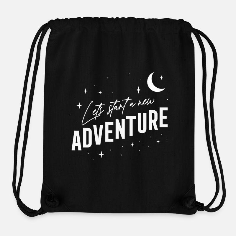 Vanlife - - Entamons une nouvelle aventure - Sac à cordon recyclé Stanley/Stella - noir