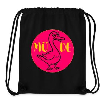 GANS GÄNSE Müde - Stanley/Stella recycelter Gym Bag - Schwarz - Vorne