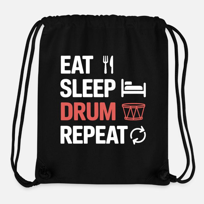 Eat Sleep Drum Repeat - Stanley/Stella Recycled Gym Bag - black