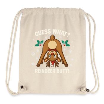 Devine quoi blague de Noël sur les fesses de renne - Sac à cordon recyclé Stanley/Stella - blanc naturel - Devant