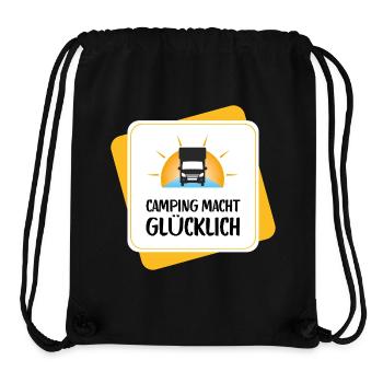 Le camping vous rend heureux – conception de camping-car - Sac à cordon recyclé Stanley/Stella - noir - Devant