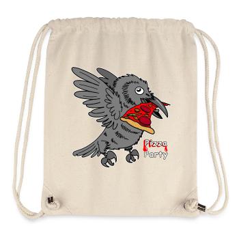 Pizza Party Raven Cartoon - Stanley/Stella recycelter Gym Bag - Naturweiß - Vorne