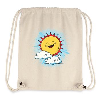 Smiling sun above clouds - Stanley/Stella Recycled Gym Bag - natural - Front