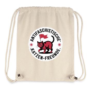 Antifascist Cat Friends - Against the Right - Stanley/Stella Recycled Gym Bag - natural - Front