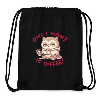 Kaffeeliebe Eule Hoodie - Stanley/Stella recycelter Gym Bag - Schwarz - Vorne