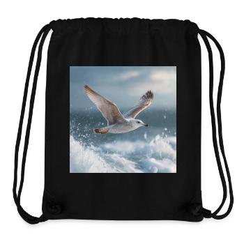 Seagull in flight North Sea Maritime Art - Stanley/Stella Recycled Gym Bag - black - Front