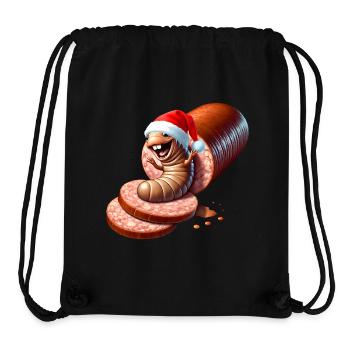 Salami Made Santa Caricature - Stanley/Stella Recycled Gym Bag - black - Front