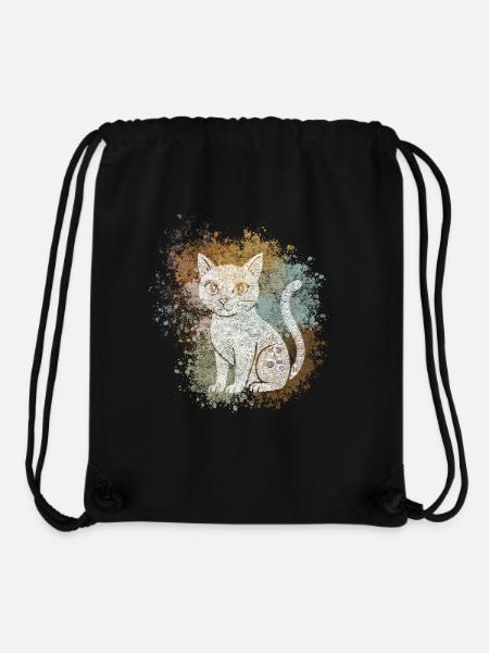 Zentangle Cat - Stanley/Stella Recycled Gym Bag - black