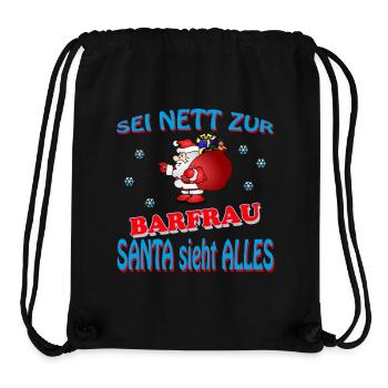 PÈRE NOËL BARMAID - Sac à cordon recyclé Stanley/Stella - noir - Devant