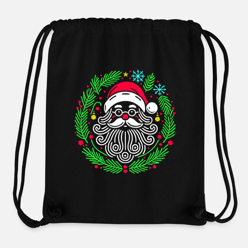 Weihnachtsrunder Weihnachtsmann mit Ästen - Stanley/Stella recycelter Gym Bag - Schwarz