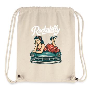 Rockabilly Vintage Car Pin Up Retro Gift - Stanley/Stella Recycled Gym Bag - natural - Front