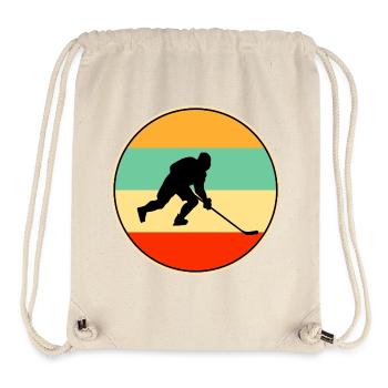 Icey Hockey Retro Sunset Vintage Player Sport Gift - Stanley/Stella Recycled Gym Bag - natural - Front
