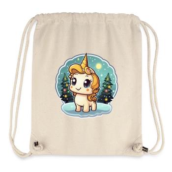 Winterzauber Einhorn im Schneewald - Stanley/Stella recycelter Gym Bag - Naturweiß - Vorne
